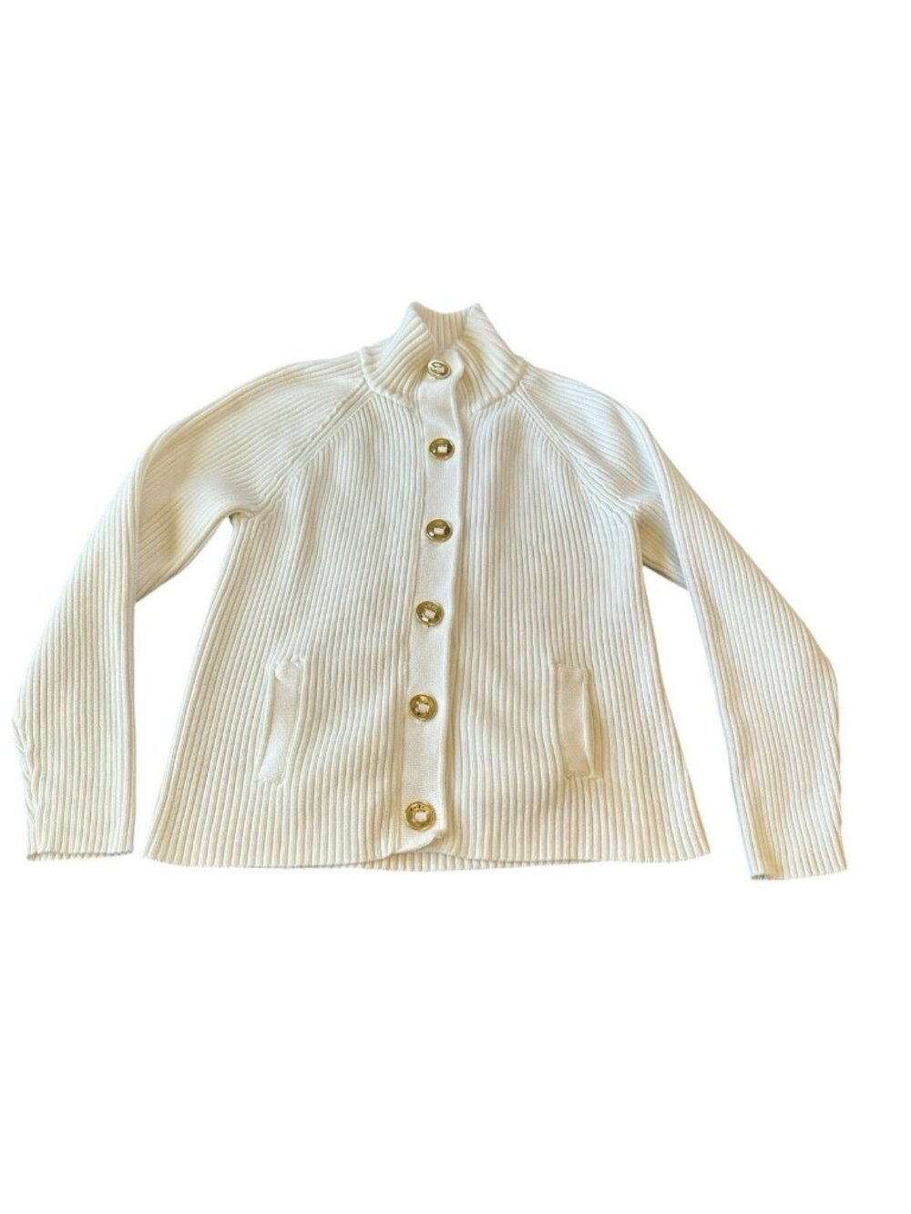 Lauren Ralph Lauren Jeans Company Ivory Cardigan Sweater XL Y2K Preppy Prairie